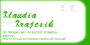 klaudia krajcsik business card